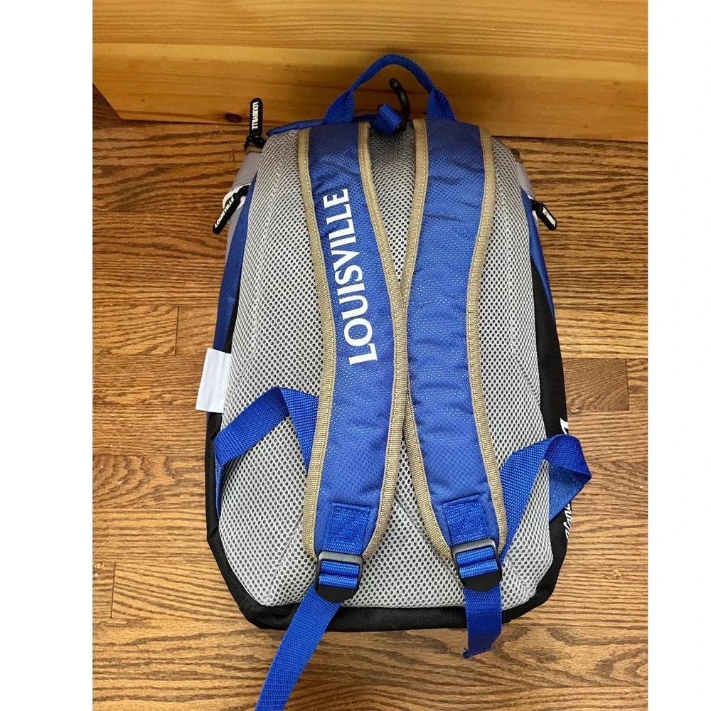 Louisville Slugger Kansas City Royals MLB Baseball Backpack Blue Grey Bag KC